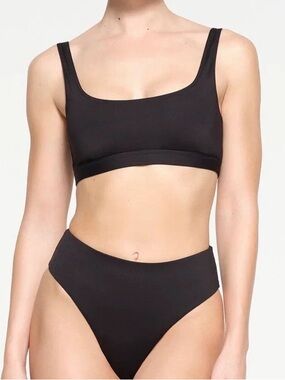 Skims Signature Swim Tank Top Bikini Onyx